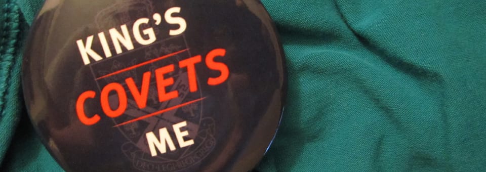 Recruitment officer says 'King's Covets Me' slogan on buttons was attempt at 'audible alliteration'